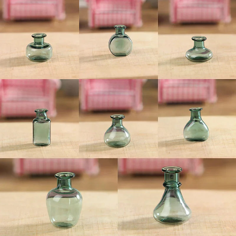 1Pc 1:12 Dollhouse Miniature Glass Vase Flower Arranger Storage Jar Flowerpot Home Garden Decor Doll House Accessories