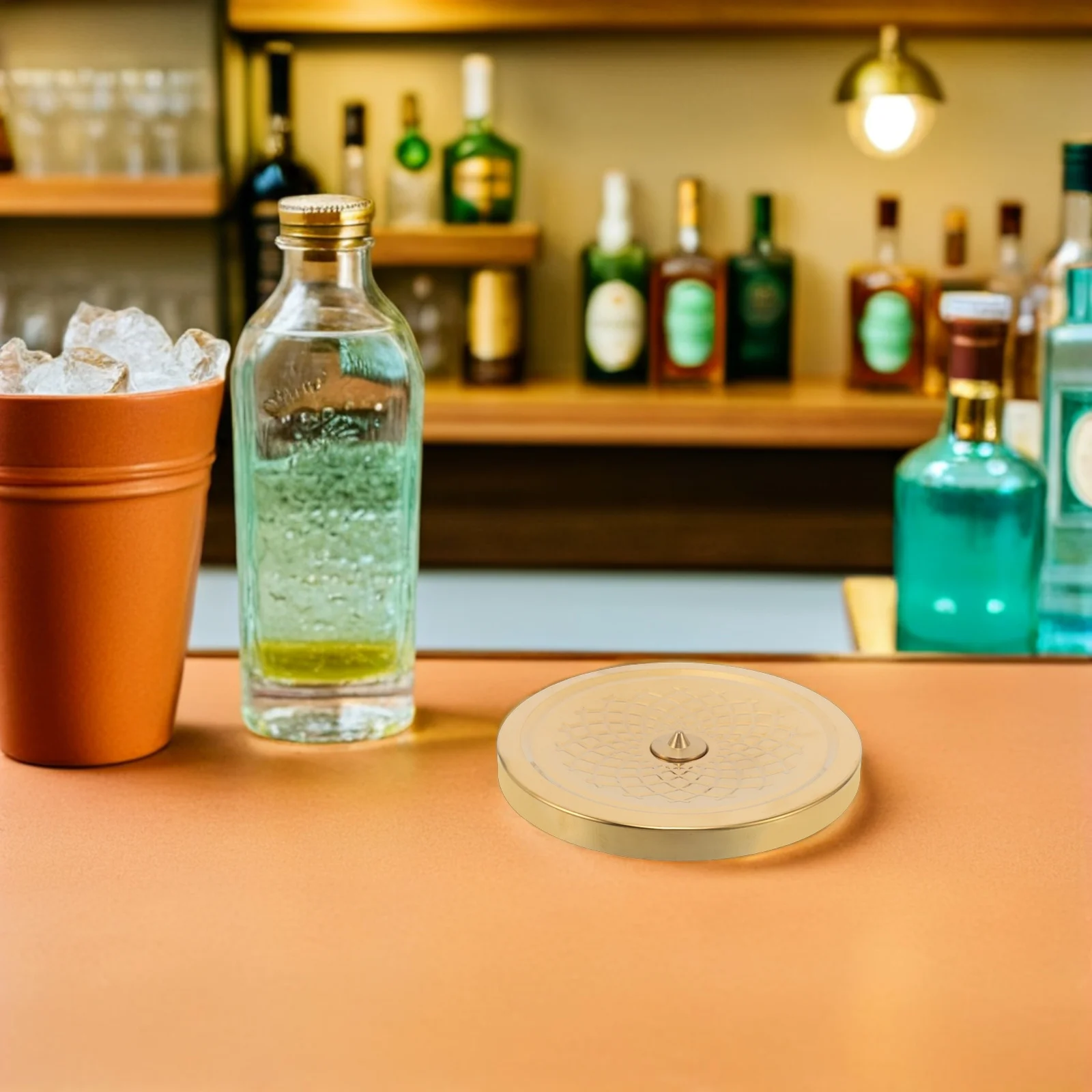 

Gyroscopic Wine Decanter Base Stainless Steel Embossed Design Fast Aeration Stand Wine Serving Base Home Party Decanter Spinning