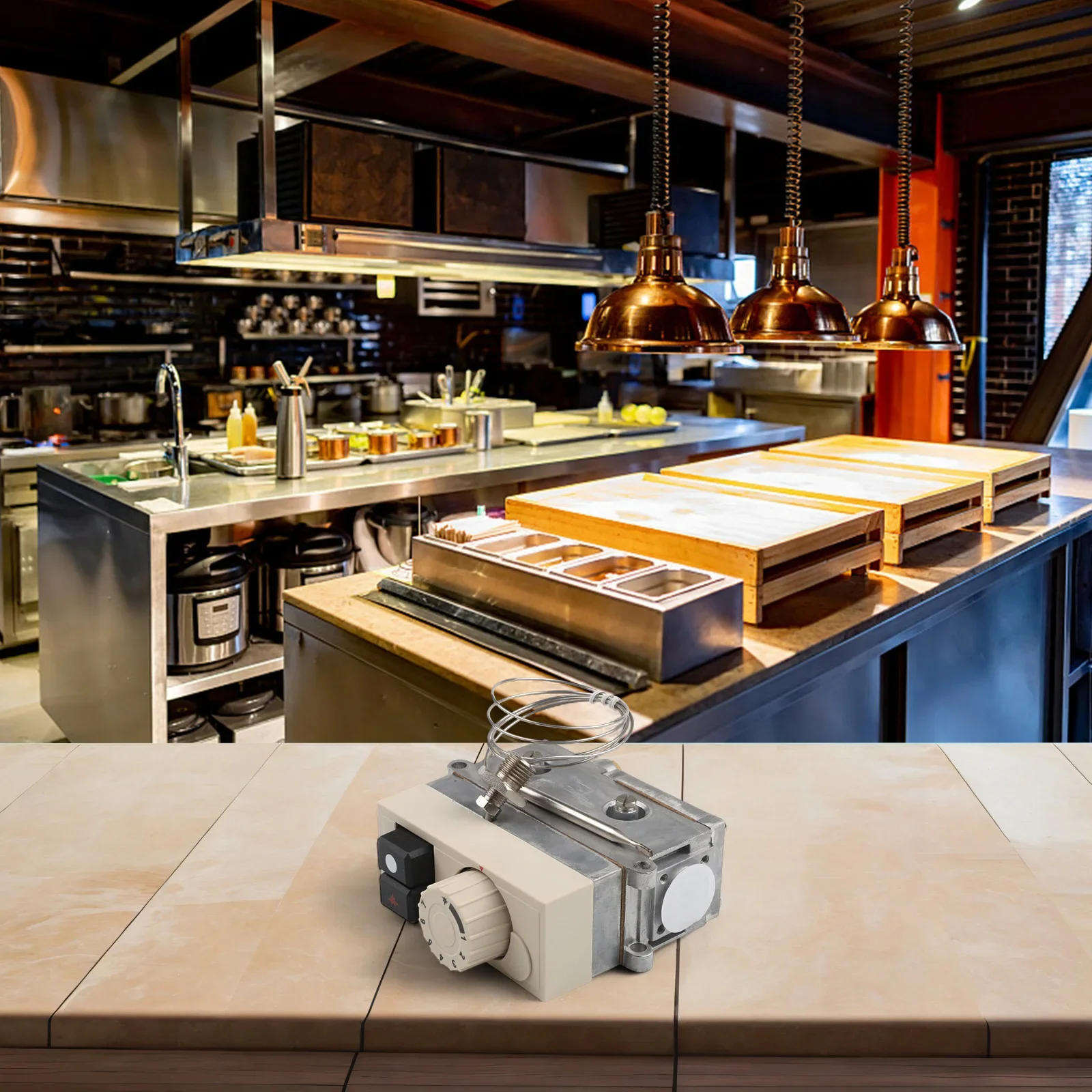 

Kitchen Appliance 710 Thermostat Temperature Control Valve For Fryer Temperature Regulator Temperature Range 120-200 C