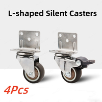 4Pcs Furniture Caster 1-2inch Soft Rubber Universal Wheel Swivel Caster Roller Wheel For Platform Trolley Accessory Furniture