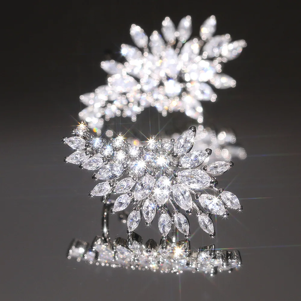 Cross border hot selling personalized design versatile earrings, full diamond angel wings, zircon women's earrings