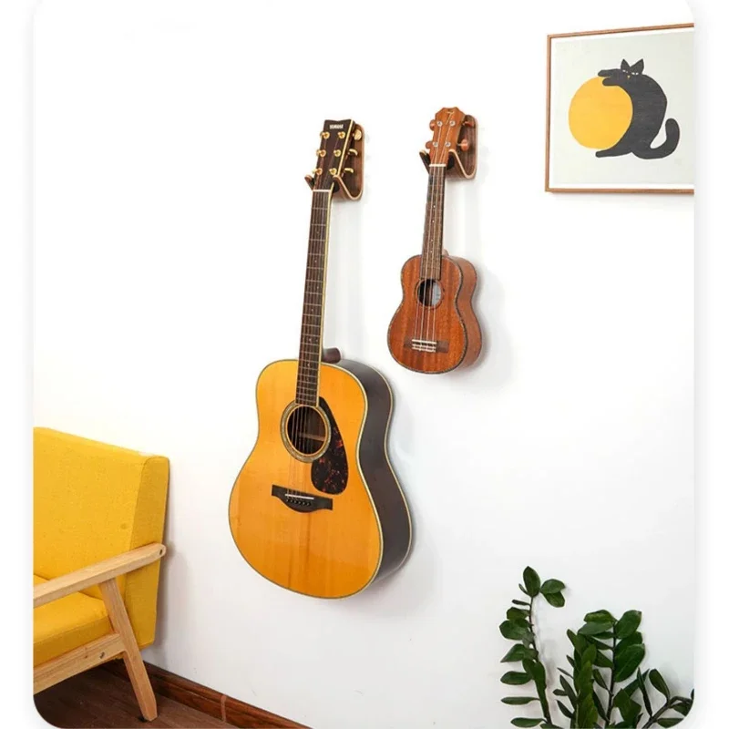 Wooden Musical Instrument Hanger, Space Saving, Wall Mount Storage Rack, Loadbearing Organizer for Guitars, Violins and Salon