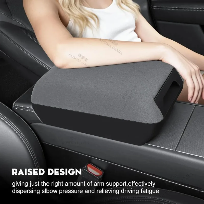

For Tesla Model Y Juniper 2025 2026 Center Console Armrest Organizer Box Heightened Cushion Suede Interior Upgrade for Model 3