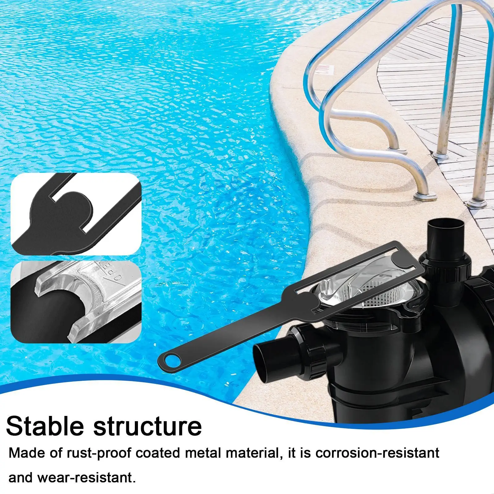 Verwijderingssleutel voor zwembadpomp Zwemmen Badzeef Dekselsleutel Precisie gereedschap voor het verwijderen van zwembadpompdeksel voor spabad Tuin Achtertuin