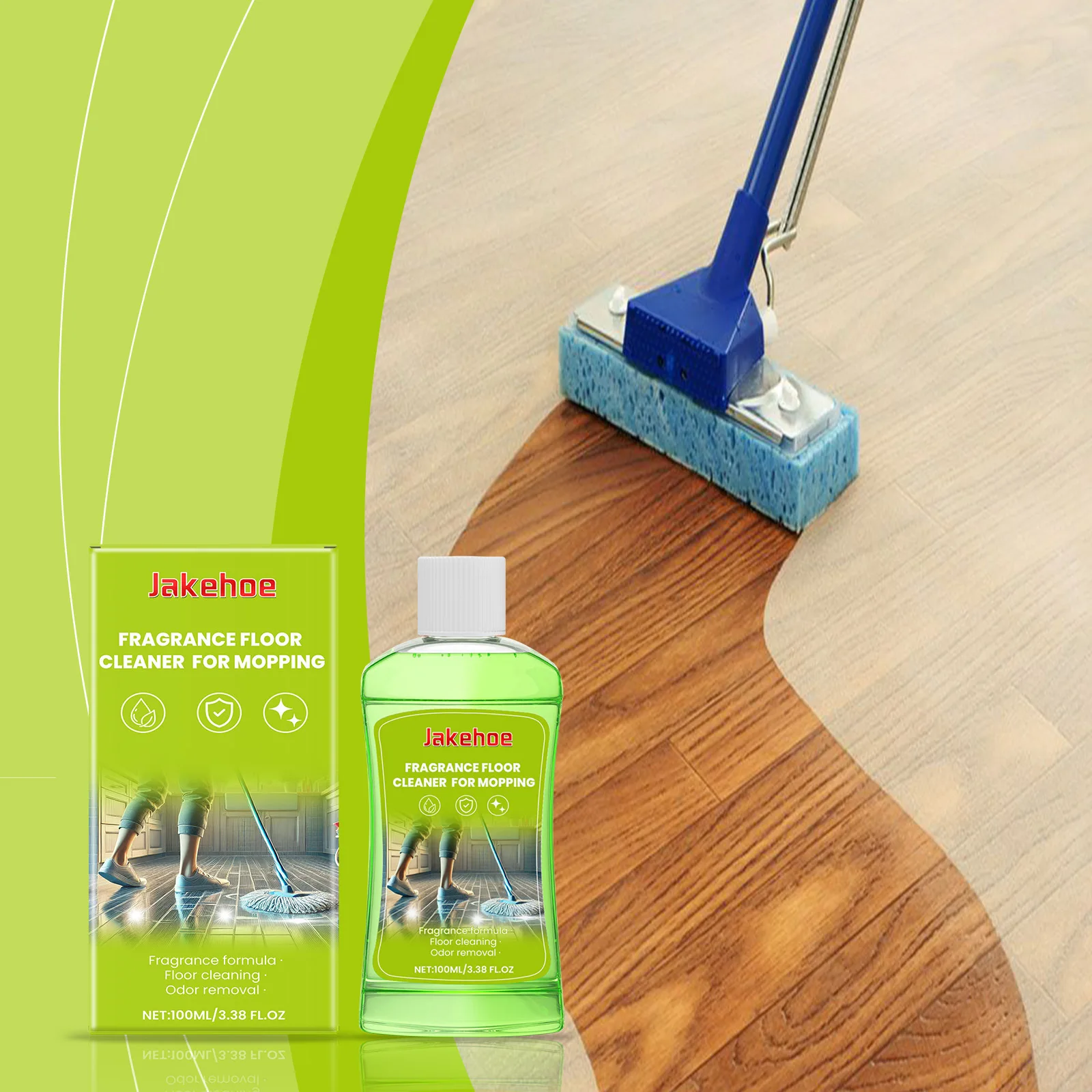 

100ml Floral Floor Cleaner - Removes Stains & Odors, Leaves Fresh Scent, Safe for Most Floor Types, Concentrated Formula
