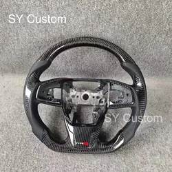 Carbon Fiber Steering Wheel Nappa Preforated Leather For Honda Civic 10th Type-R FK8 2016-2021 Racing Steering Wheel