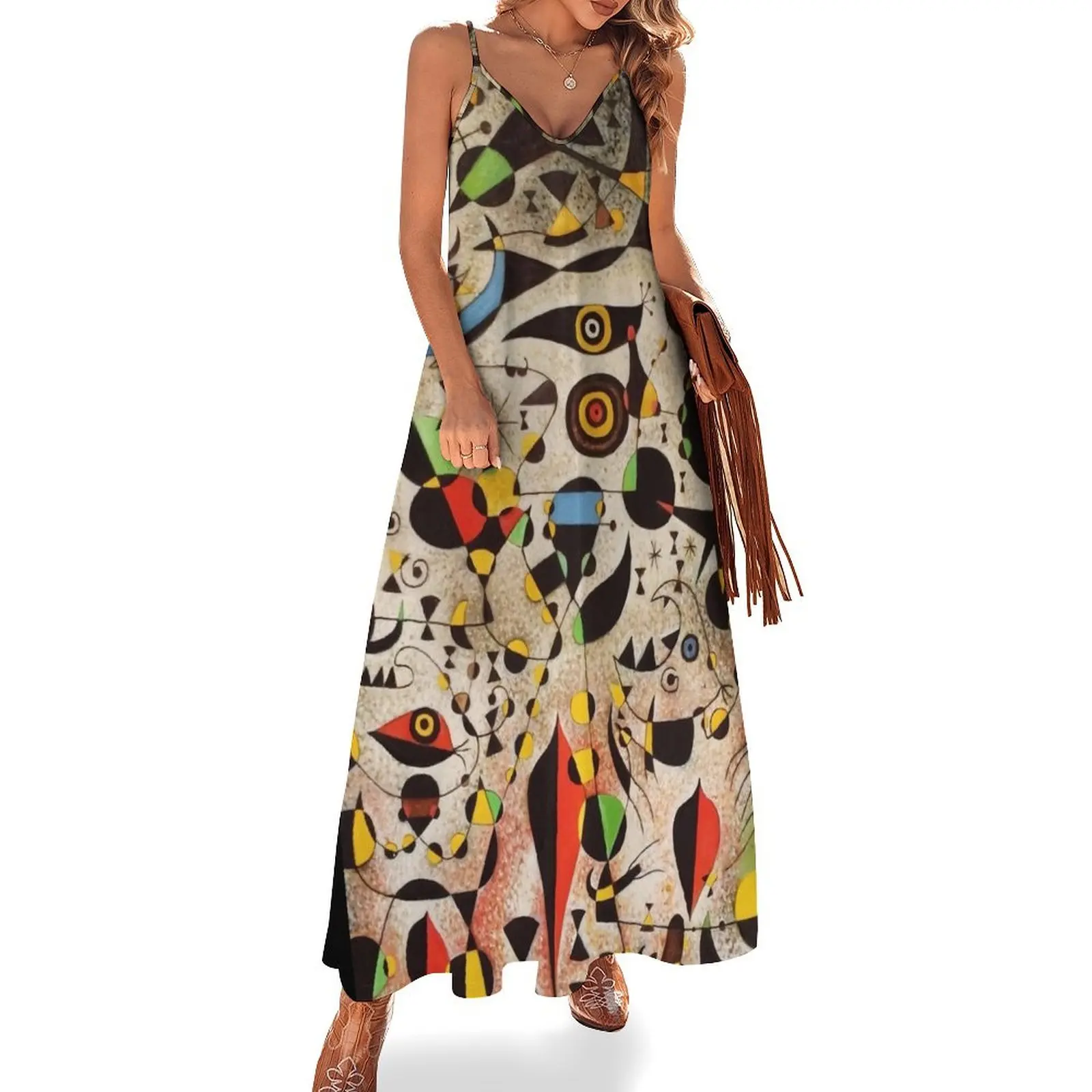 

surrealism joan miro popart Sleeveless Dress dress for women summer chic and elegant woman dress evening ladies