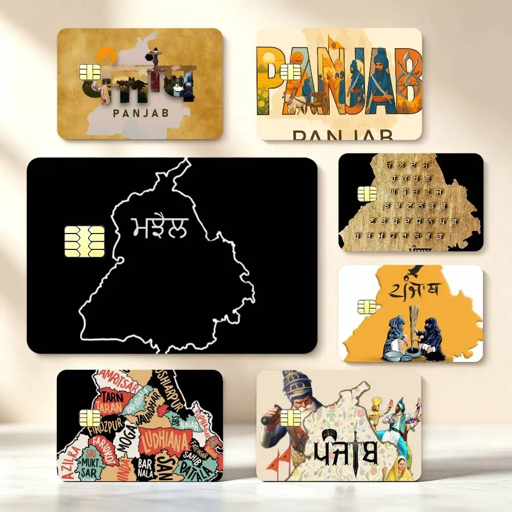 ART Punjab Map Credit Card HD Stickers Game Card Decal Small Chip Waterproof Sticker Gift