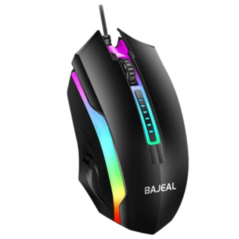 Bajeal D12 Wired Gaming Mouse with LED Light USB 2.0 Computer Accessories Suitable for Esports And General Use