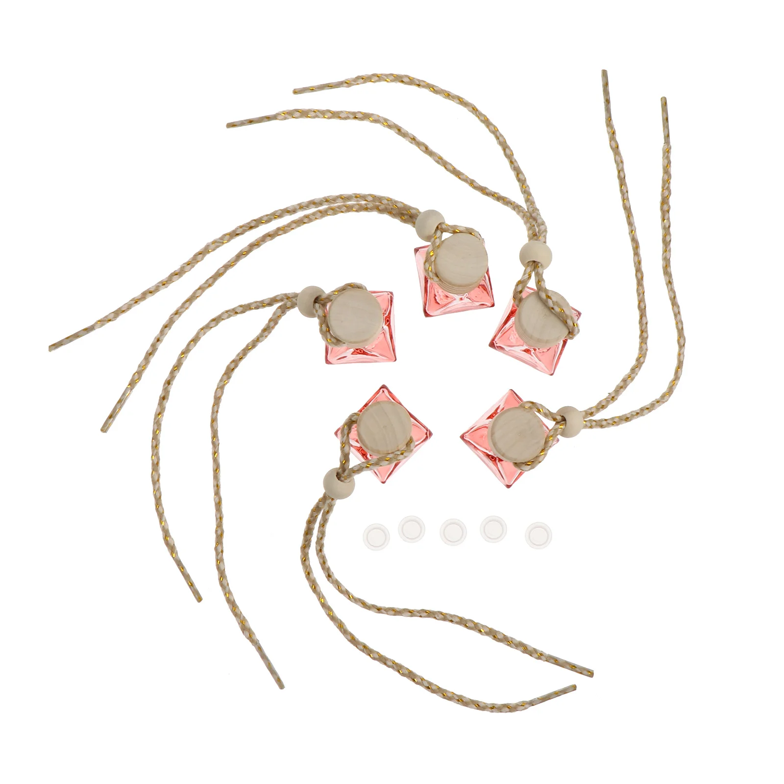 

5Pcs 8Ml Hanging Car Perfume Bottle Pendant Aromatherapy Diffuser for Interior Auto Decor Romantic Atmosphere Scented Ornament