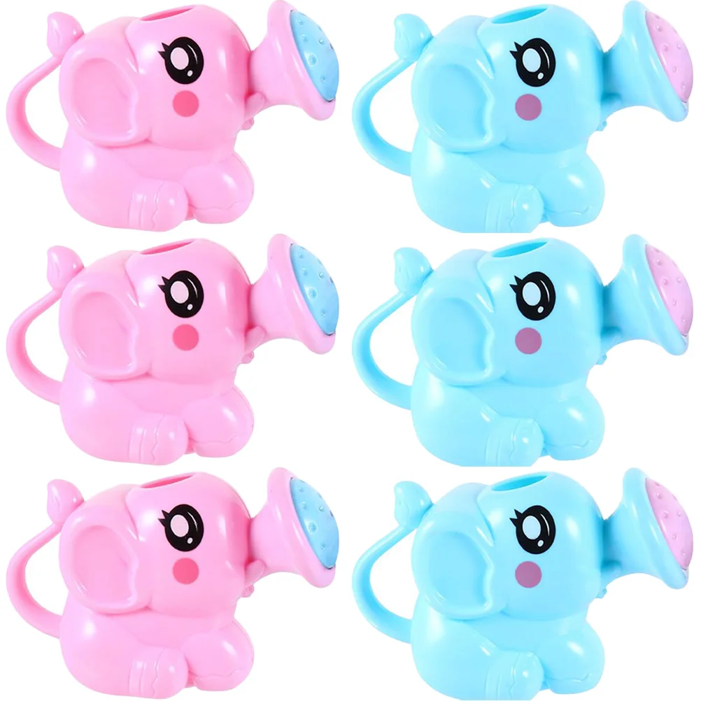 

6 Pcs Elephant Bathing Toys Baby Shower Boy for Toddlers Watering Cans Take Plant Kettle Abs