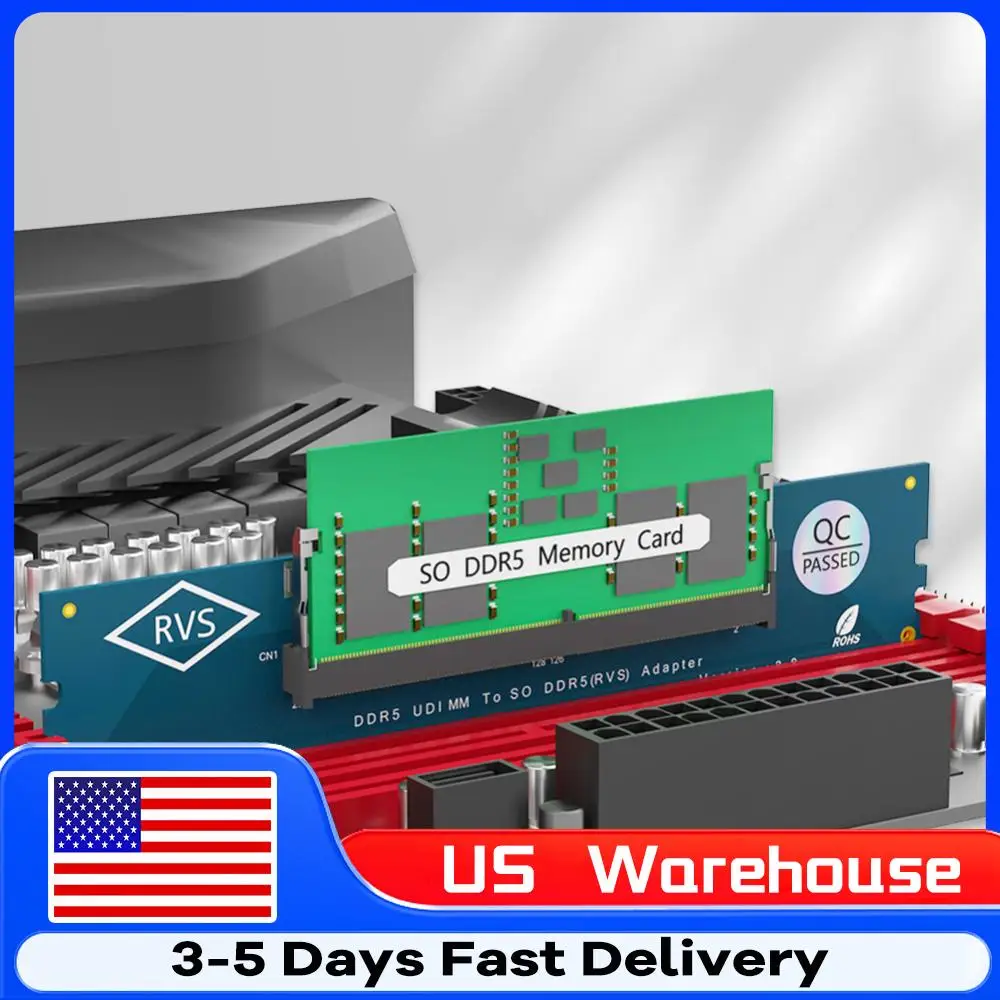 

Адаптер для ноутбуков SO-DIMM DDR5 в настольные ПК DDR5 U-DIMM, с защитой от перегрузки по току, конвертер карт памяти, адаптер-карта памяти DDR5