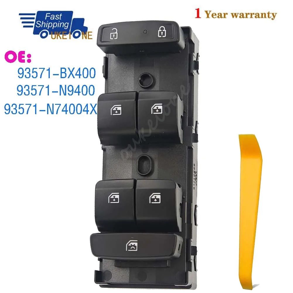 

93571-BX400 93571-N9400 для Hyundai Creta Tucson 2019-2024, передний главный электрический подъемник со стороны водителя, кнопка переключения окна