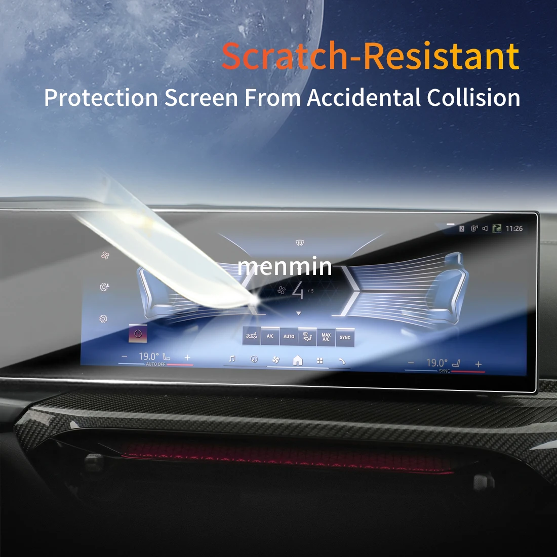 ملصقات السيارات داش Carplay مرآة واقي للشاشة عرض الزجاج المقسى طبقة رقيقة واقية مركبة For26 الأزرق For25 BMW4 سلسلة OB #6