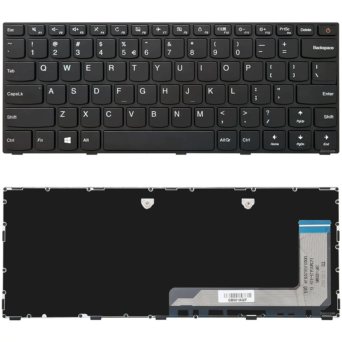 Lenovo Ideapad 110-14isk Compatible Notebook Keyboard Black US Layout