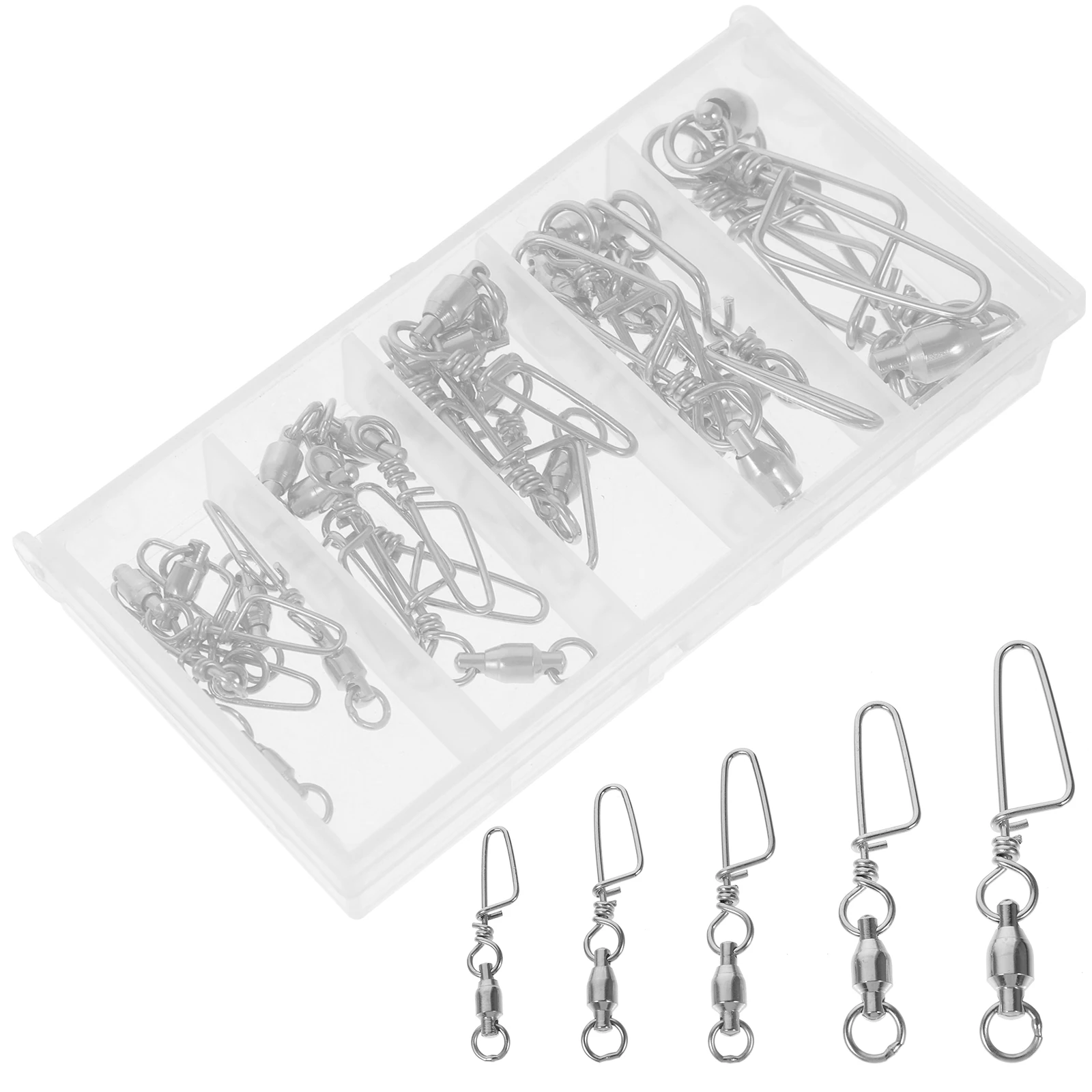 

25 Pcs Fishing Swivel Snap Tackle Rolling Saltwater Accessories Arc Durable Connector Hook Line Lure Bearings