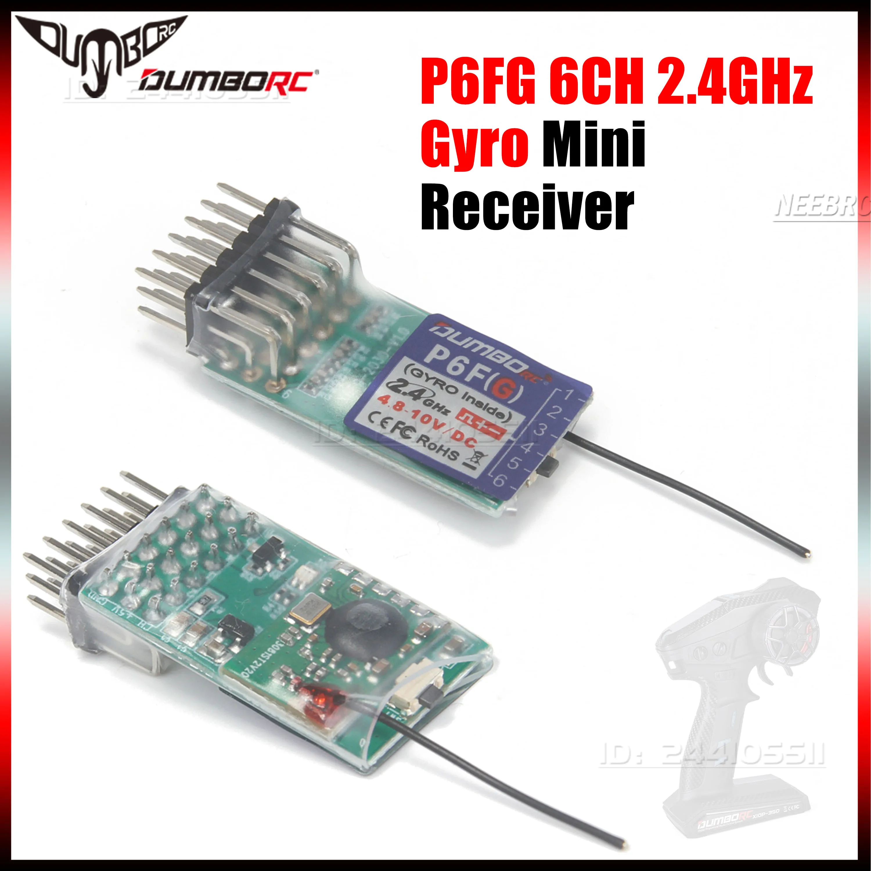 DUMBORC P6FG Mini Gyro 6CH 2,4G Empfänger für DDF-350 X6 X4 Sender Steuerung System Fernbedienung Rc Auto boot Tank Fahrzeug