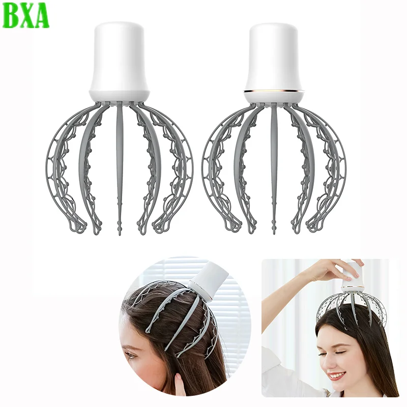 BXA Electric Head Massager Octopus Acupoint Massager Relaxation Device Relief Remove Muscle Tension Tiredness Head Massager Tool