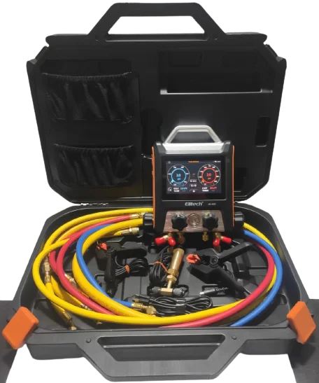 NEW Elitech MS-4000 Smart HVAC Digital Manifold Gauge 4-Way Air Conditioning Fitting with Micron Gauge Transmitter