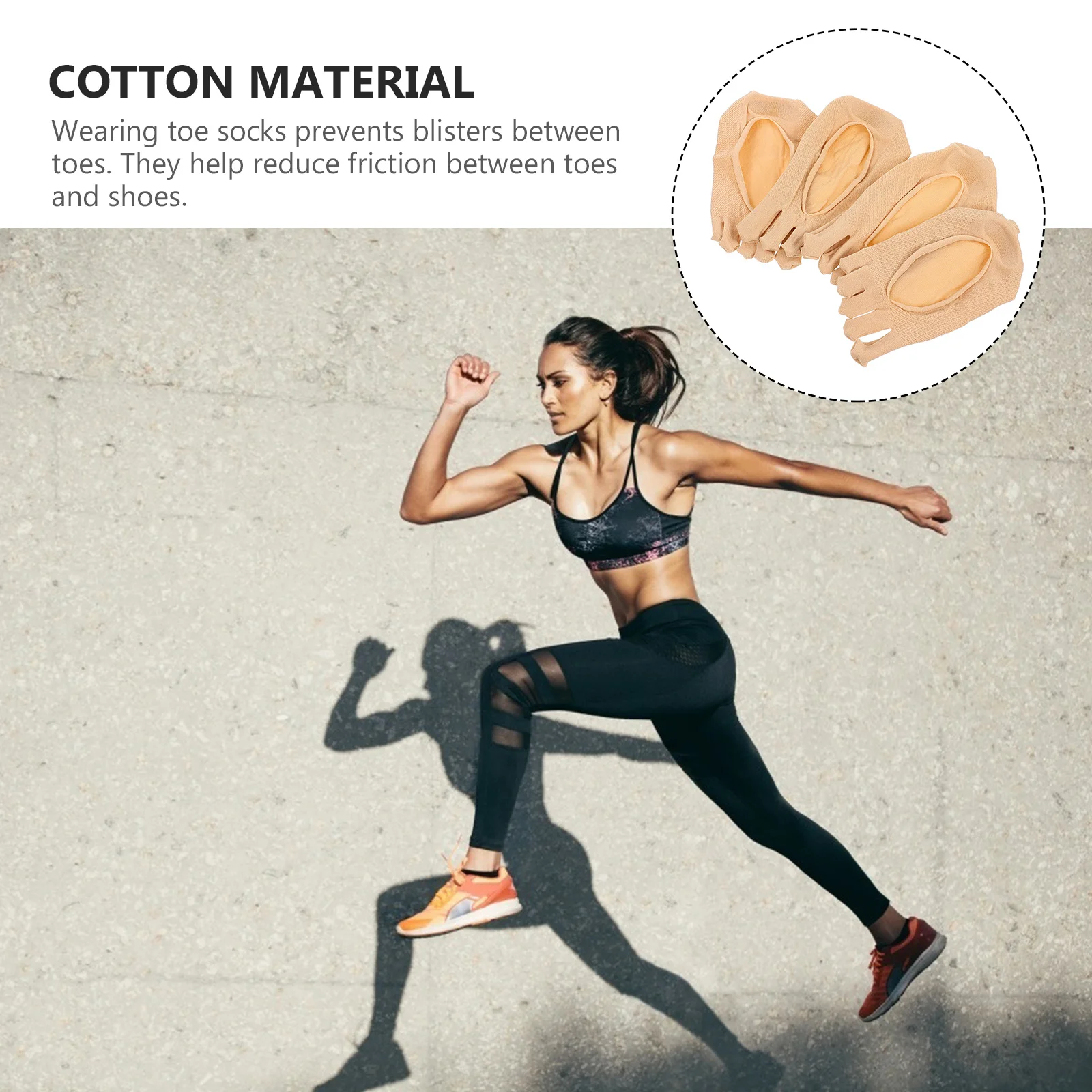 

2Pairs Compression Socks Women Five Toe Invisible Thin Shallow Mouth Soft Breathable Full Finger Socks Non Slip