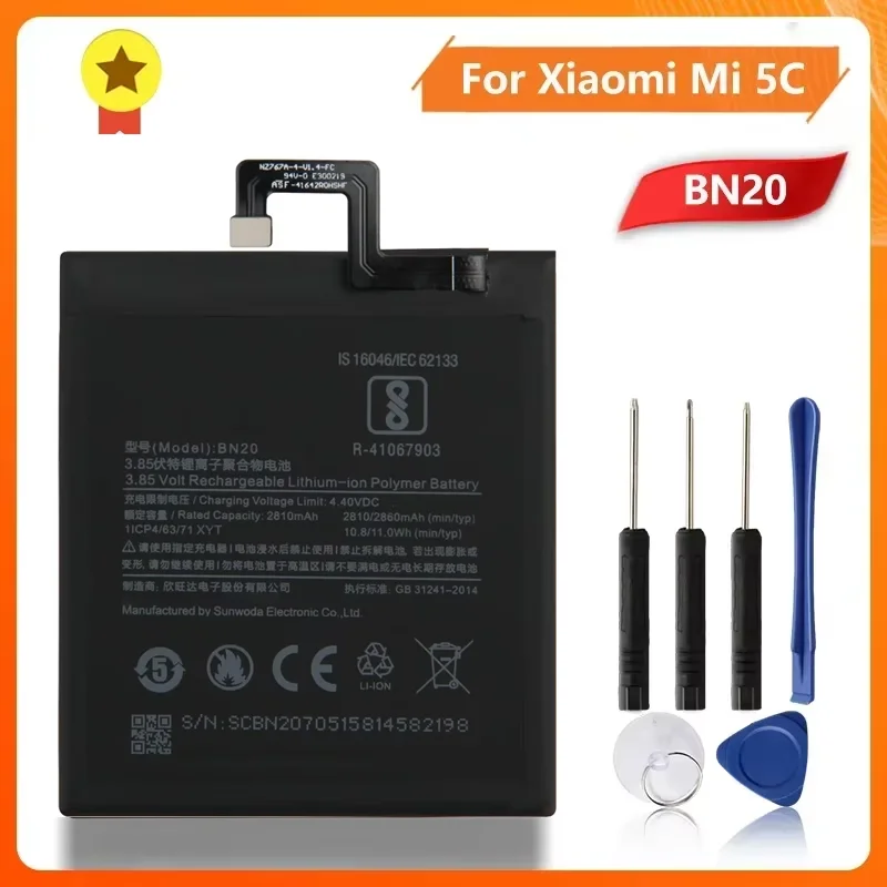 

Production in 2024 Replacement Battery BN20 For Xiaomi mi 5C M5C Phone Battery 2860mAh New Quality Batteries With Tool