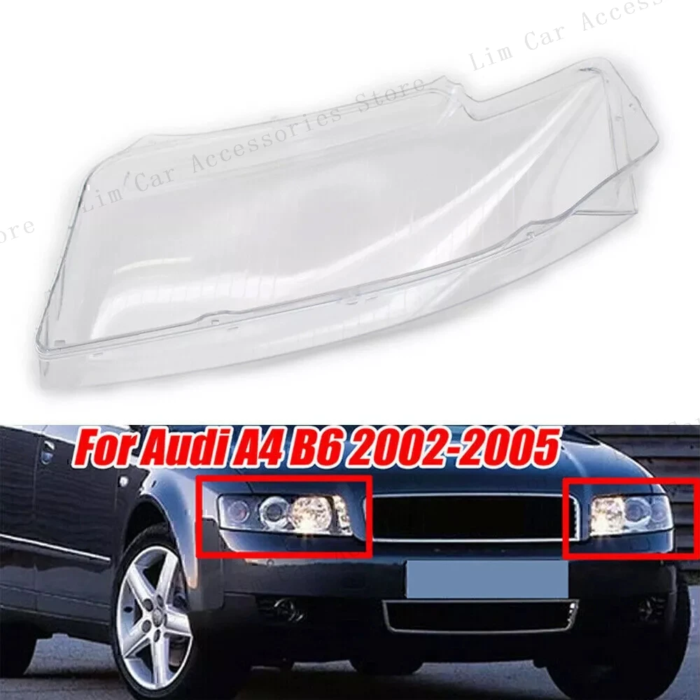 Dla Audi A4 B6 2002-2005 Osłona reflektora samochodowego Przezroczysta osłona reflektora przedniego Przezroczyste klosze 8E 0941029 AD 8E 0941030 AD