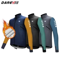 DAREVIE, chaqueta de ciclismo para hombre, chaquetas de ciclismo profesionales de lana a prueba de viento, ropa de bicicleta transpirable profesional cepillada suave y cálida de manga larga