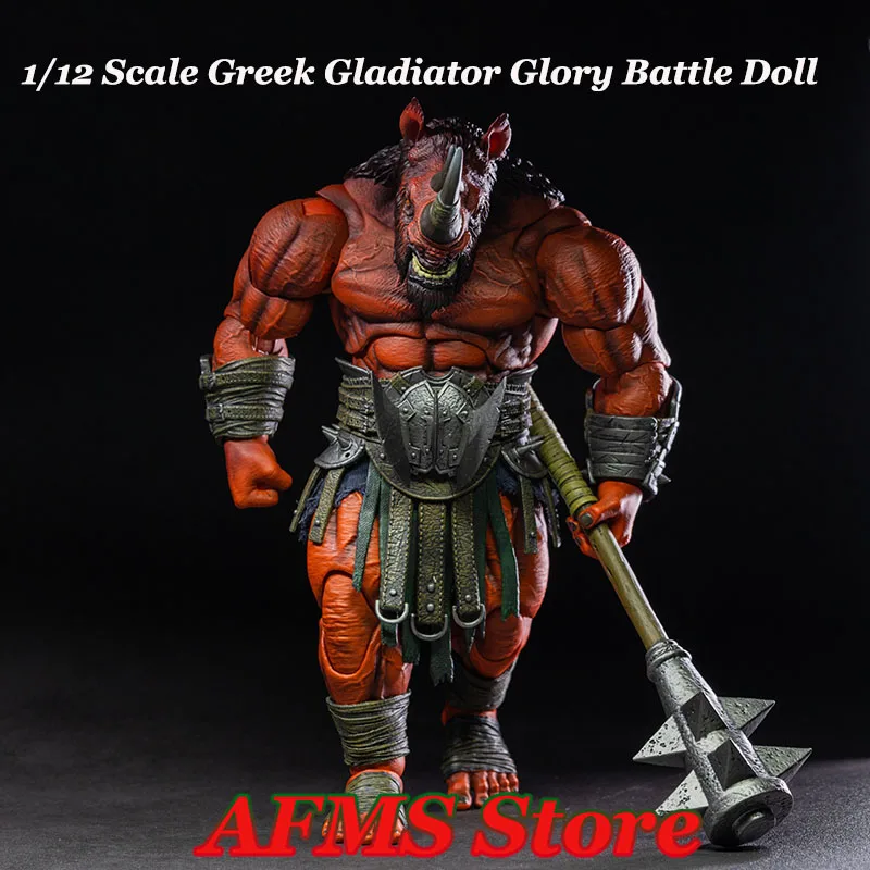 Xesray Studio Limited Edition 1/12 Scale Collectible Figure Red Rhinoceros Greek Gladiator Glory Battle Doll 9inch Action Figure