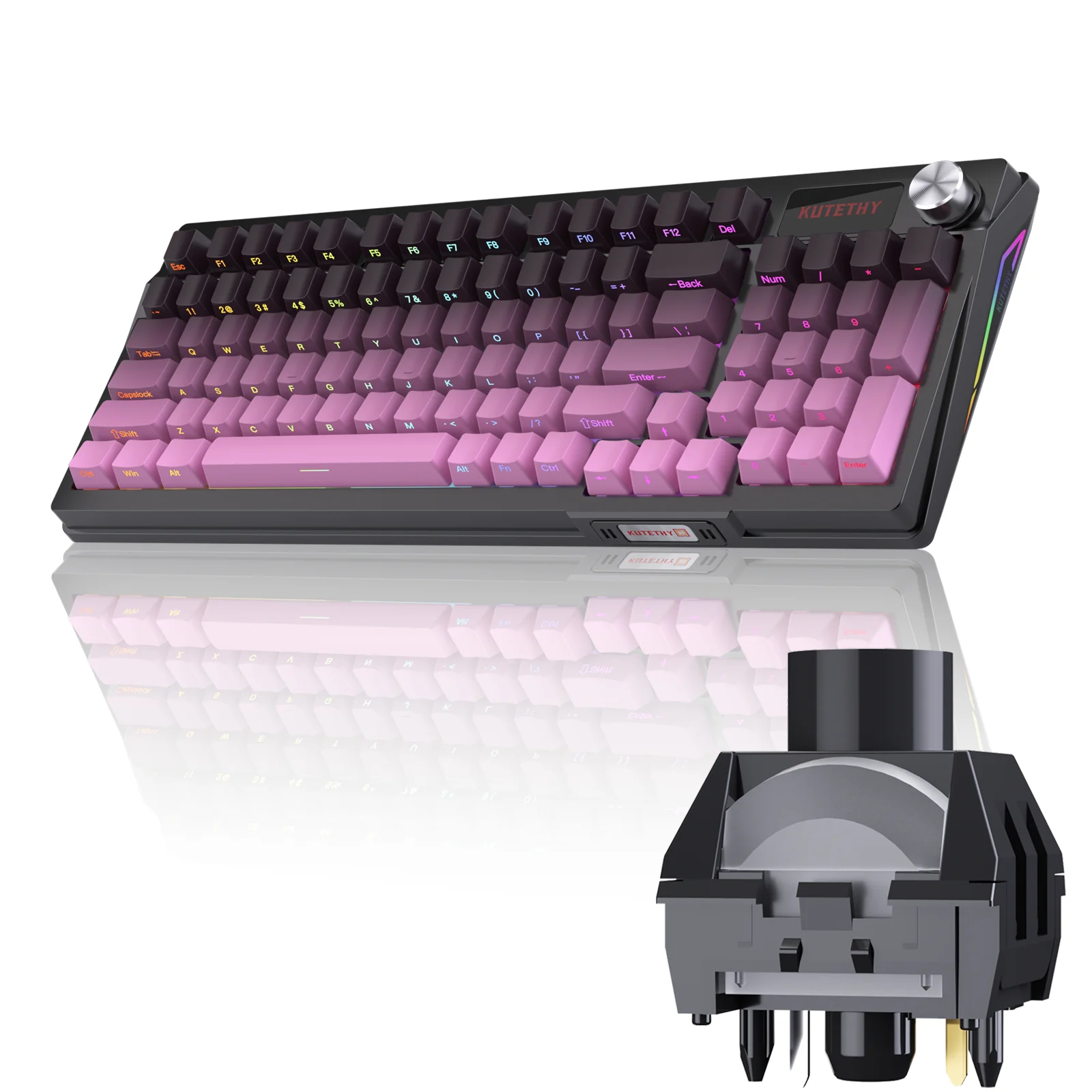 

KUTETHY KY95 Series Wireless Mechanical Gaming Keyboard,Pre-lubed Kailh Dark Chocolate Switches,98%Gasket Hot Swappable Keyboard