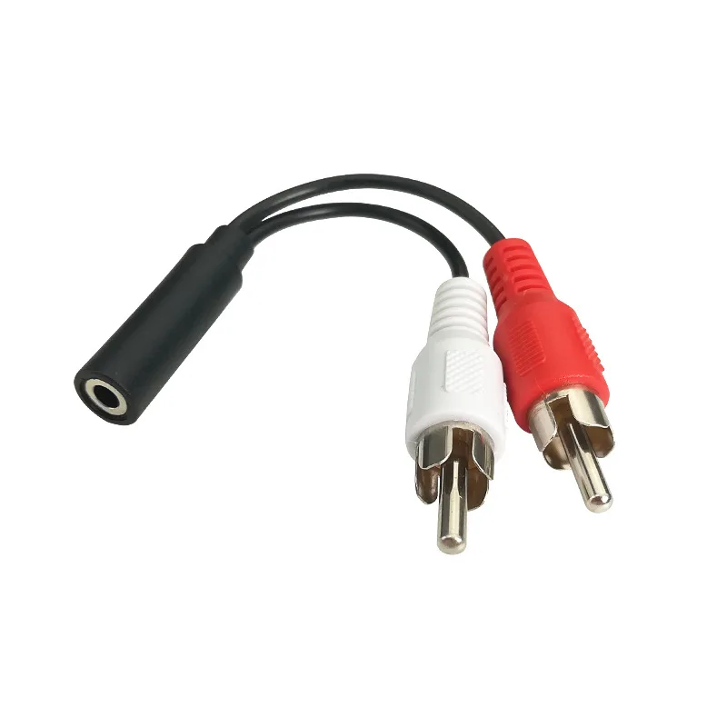 1/2 Audio Cable 3.5mm Stereo Mother To 2RCA Lotus Head Phone And Computer Speaker 1-To-2 Adapter Cable