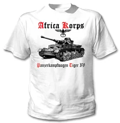 WW2 Afrika Korps Wehrmacht Panzer IV Tiger Tank T-Shirt 100% Cotton O-Neck Summer Short Sleeve Casual Mens T-shirt Size S-3XL