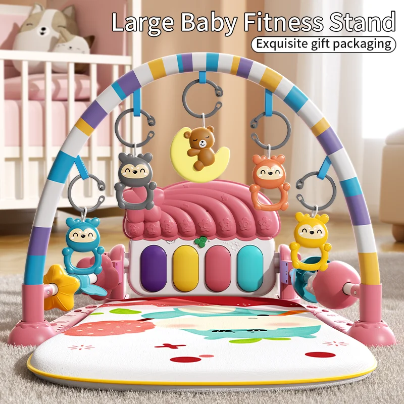 YIMI Baby Play Gym Mat Pasgeboren Muzikale Speelmat Kleurrijke Muzikale Piano Speelgoed Muziek Hangend Speelgoed Kruipdeken