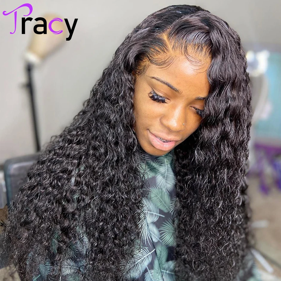 

TRACY HAIR 13x6 Deep Wave HD Lace Frontal Wig Transparent Lace Front Human Hair Wigs For Women Brazilian Curly Human Hair Wig