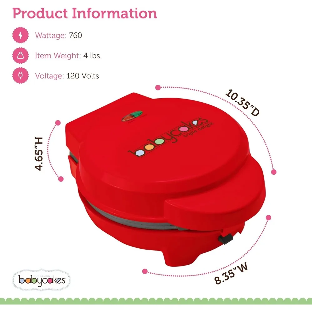 صانعة أطباق قابلة للإزالة 3 في 1 للكعك والكرك والكعك والكعك - أداة خبز صغيرة لأجهزة المطبخ مع أطباق غير لاصقة
