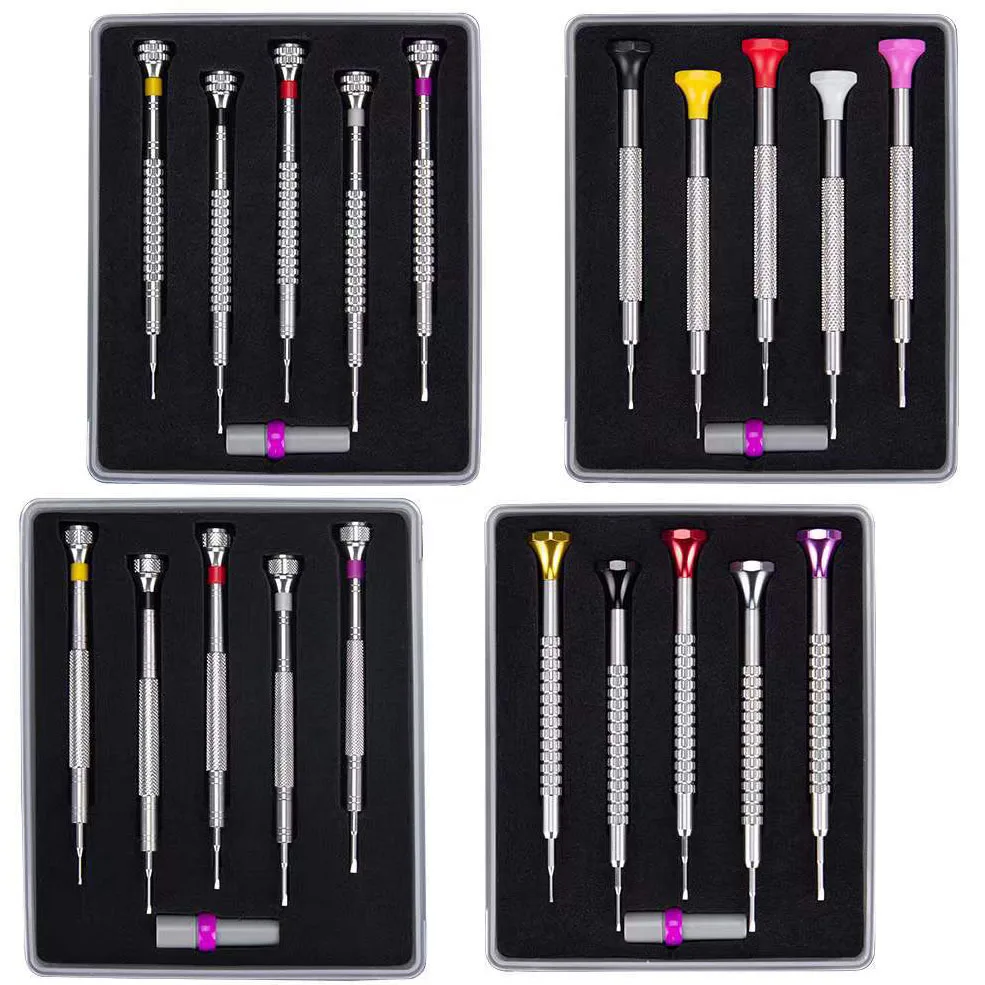 5 PCS/Set Flat Straight Head Screwdriver Stainless Steel Precise Screwdriver Watch Jewelry Repair Tool For Watchmaker Jeweler