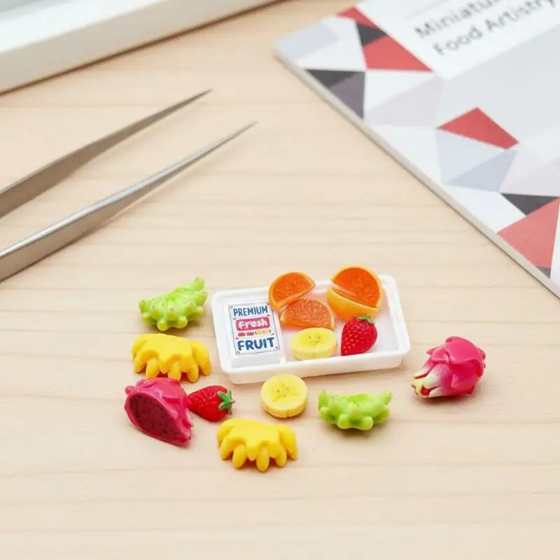 Miniature Dollhouse 1:12 Scale Food Toys Supermarket Fruit Kit with Clear Box for Collection