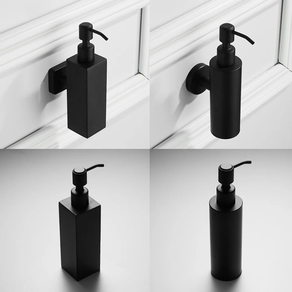 

200Ml 304 Stainless Steel Wall Mount Manual Soap Lotion Dispenser Black for Bathroom Kitchen Home Hotel Easy Refill No Mess