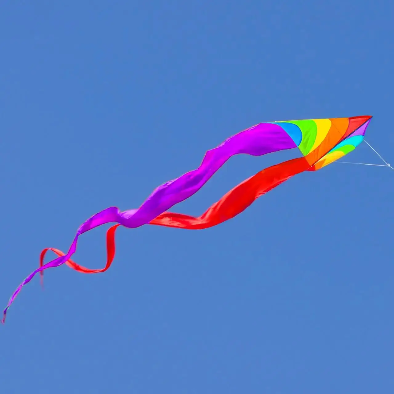 NEW 3m Power Rainbow Triangle /Delta Kites With Kite Handle and Line Good Flying
