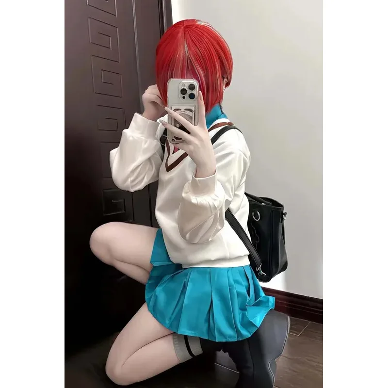 Anime Amate Yuzuriha Nyaan Cosplay JK Seragam Sekolah Gaun Kostum Wig Shuji Ito Setelan Kasual Celana Atasan Pakaian Pakaian Halloween