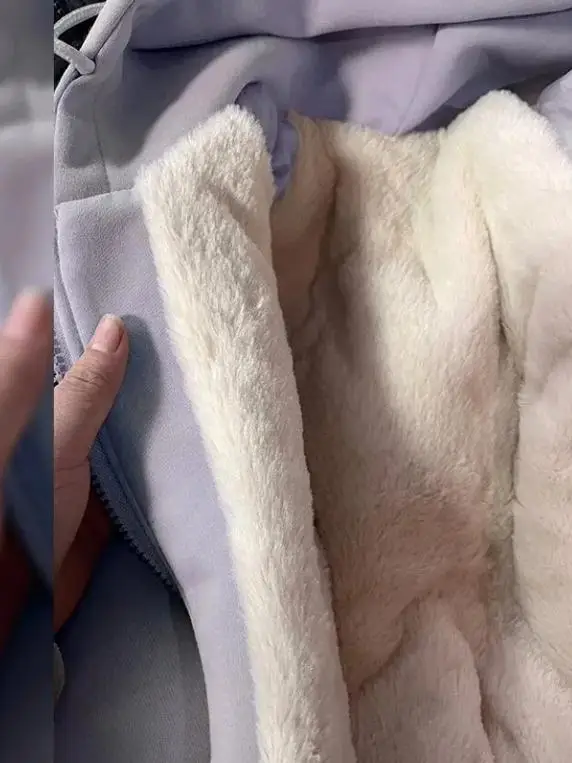 Sweat-shirt Jaet en fourrure d'agneau à capuche pour femme, Cardigan ample, coupe ample, haut coréen, fermeture éclair, hiver