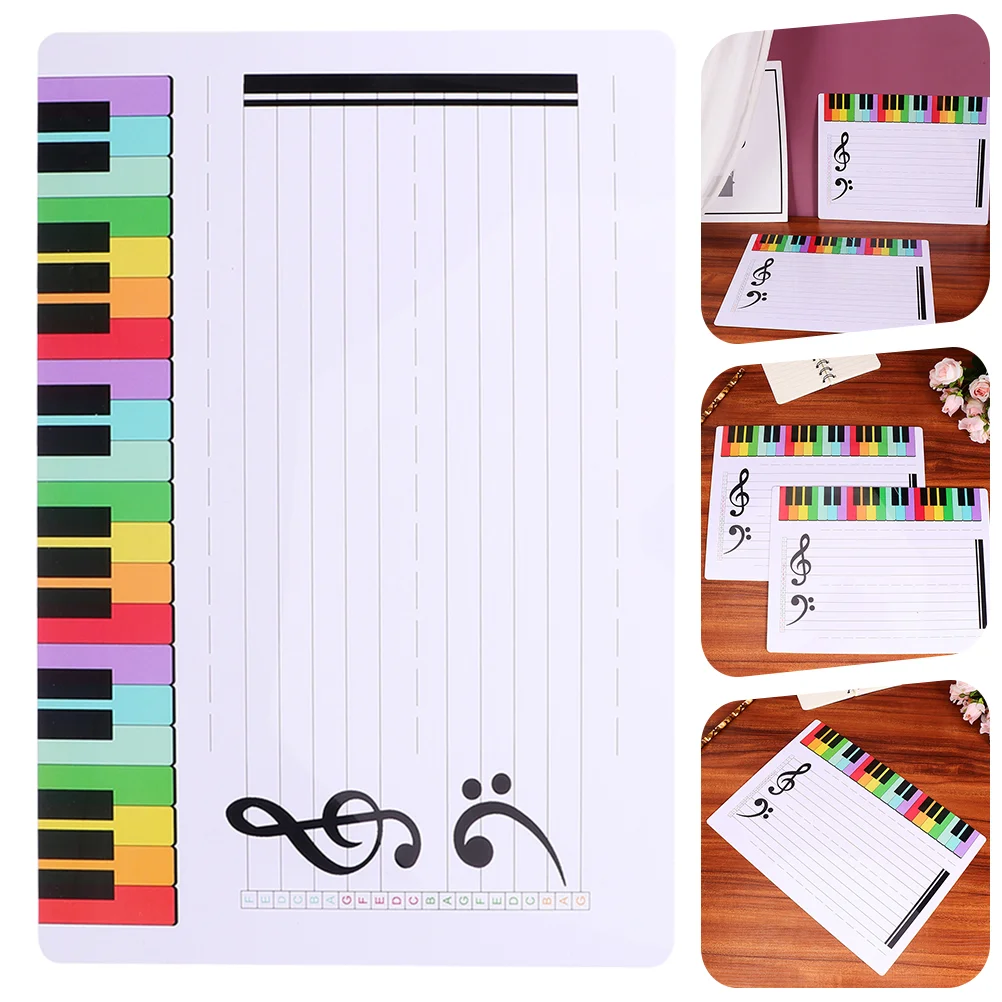 Tableau d'exercice effaçable pour notes de musique, tableau blanc, outil fuchsia, clé, portable, portée, personnel, carte réutilisable