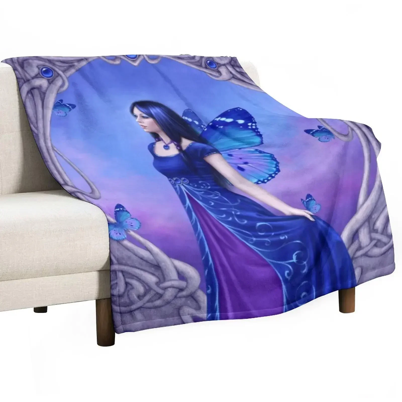 Sapphire Birthstone Fairy Throw Blanket Giant Sofa blankets ands Blankets