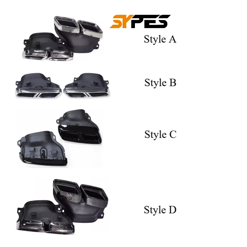 

Car Exhaust Pipes Tip For Mercedes Benz C Class W205 C180 C200 C300 C260 C43 C63 AMG/AK Stainless Steel Carbon Fiber Muffler Tip