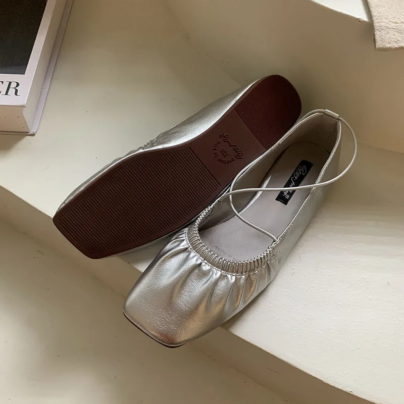 Soft Female Fashion Square Toe Ladies Flats With Shoes Casual Footwear Shallow Women Ballet Flats Slip On Shoes new