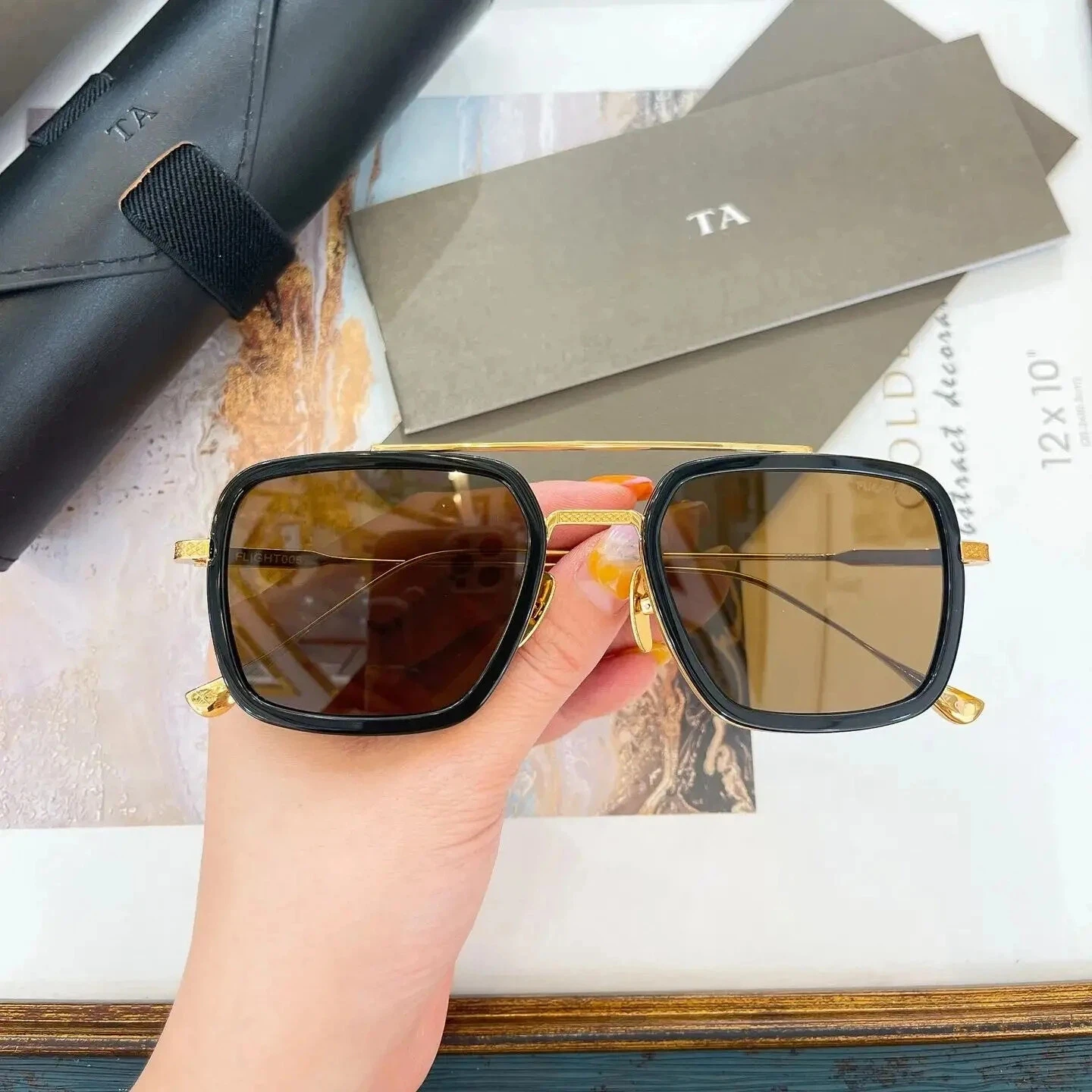 Original Factory For DIYTA DT FLIGHT 006 With Brand Box Top Quality Gold Alloy Frame Casual Retro Business Men Women Sunglasses