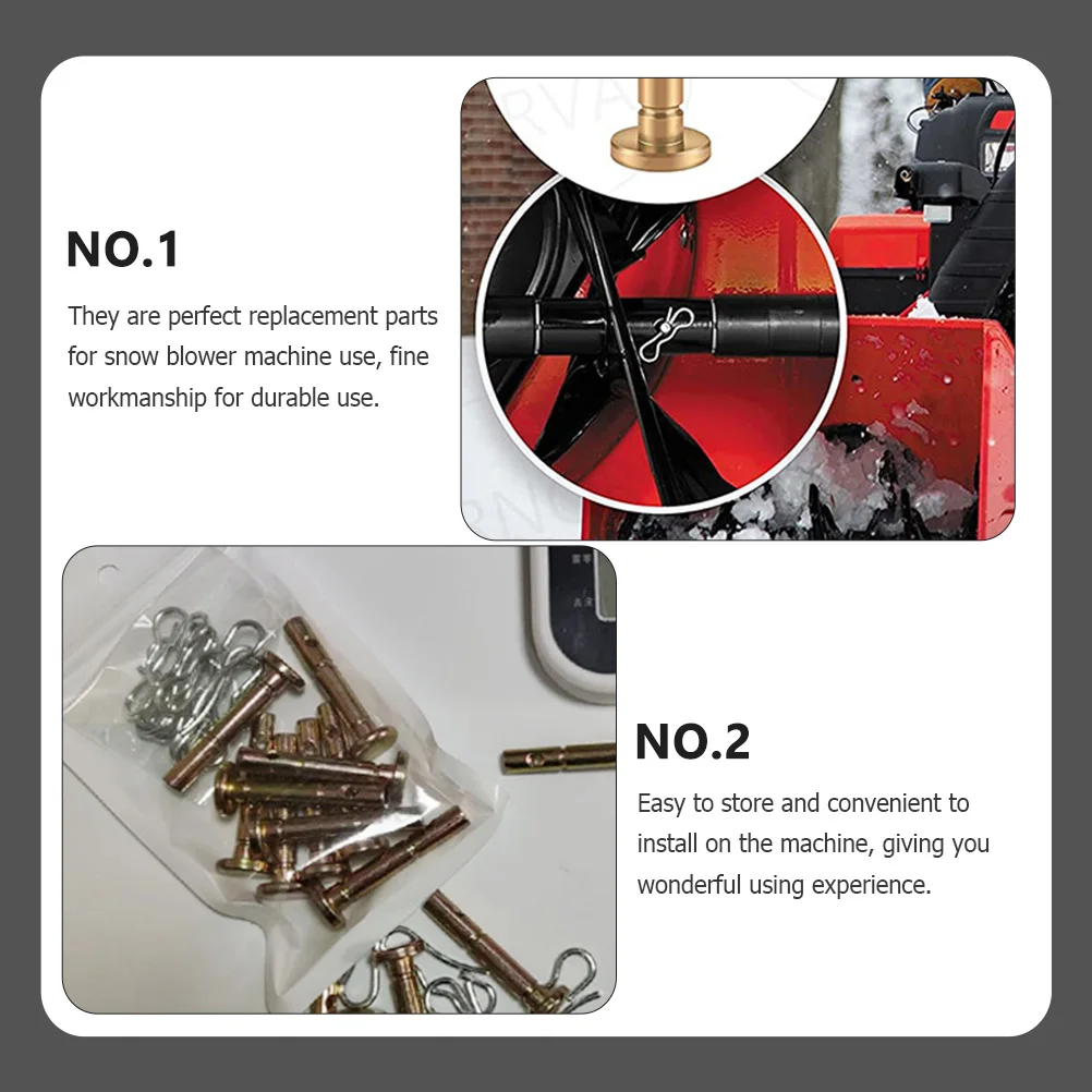 

Snow Blower Shear Pins Cotter Pin Set Replacement Parts Snowplow Machine Accessories Stainless Steel Durable Easy Install Safe