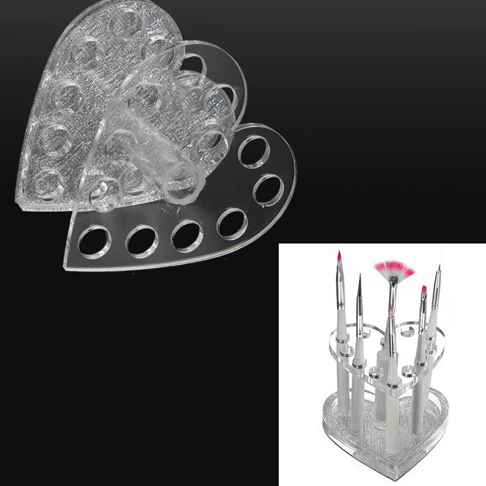 Heart Shaped Pen Holder Portable Prevent Brush Tool Stand Gel Nail Penholder Pen Nail Brush Tool Holder Rack