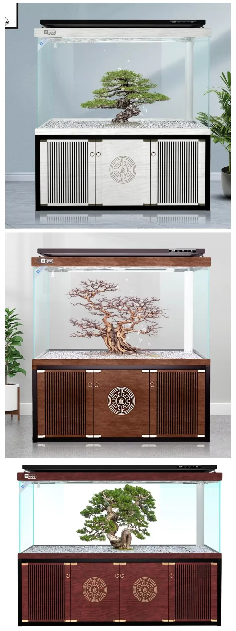 aWholesale Aquarium Fish Tank Glass Large Tank With Cabinet Ultra White Customized Aquariums & Accessories Breed Fish