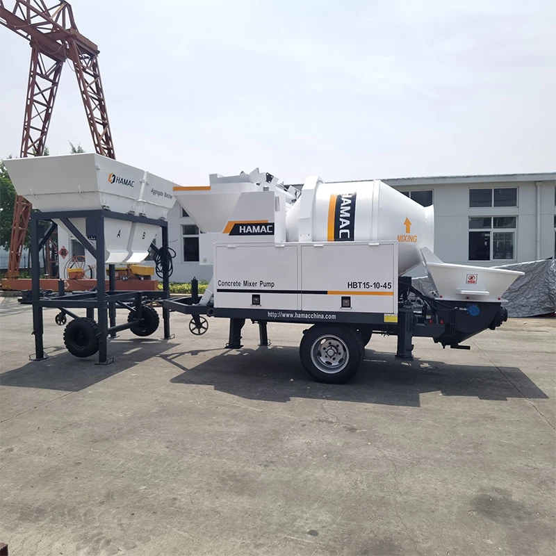 Mobile Concrete Mixer With Pump Machine Diesel Concrete Pump Self Loading Concrete Mixer With Pump