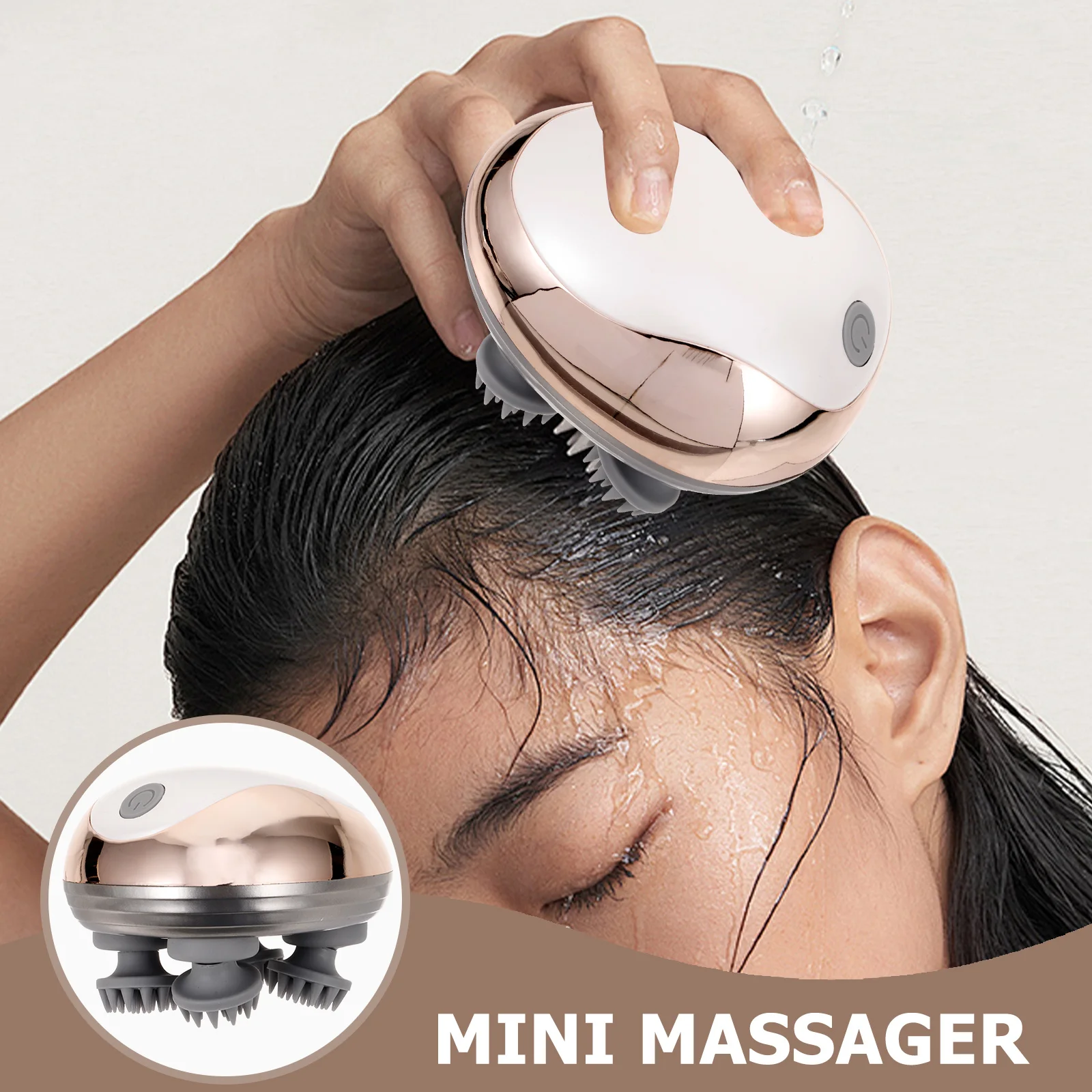 

Мини-электрический массажер для головы, перезаряжаемый портативный массажер для головы для расслабляющего массажа кожи головы, прочный маленький компактный дизайн